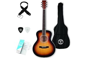 Stretton Payne 3/4 Size GA Mini Steel String Acoustic Guitar, 36 inch Grand Auditorium Body, Limited Edition Academy Series Small Body Big Sound Travel Guitar - Sunburst