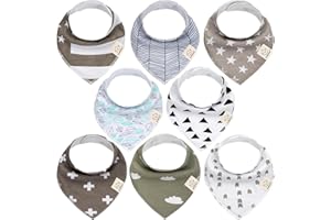 KEABABIES Organic Cotton Baby Dribble Bibs - Super Absorbent Bibs for Toddlers, Newborn - Baby Bibs 0-6 Months - Baby Bibs 6-12 Months - Teething Baby Bib - Newborn Bibs - Baby Bibs for Weaning (Grayscape)