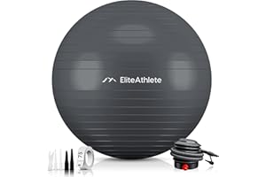 ‎ELITEATHLETE EliteAthlete Gymnastikball Sitzball Büro ergonomisch mit Anti Burst System - Fitness Pilates Schwangerschaft - Schwangerschaftsball Fitnessball Yogaball - Yoga Ball inkl. Luftpumpe