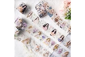 ARPAPER 4 Rollen Washi Tape Sticker Set，Mädchen Aesthetic Scrapbook Stickers PET Tapes Transparente Aufkleber für Bullet Journal Accessories, Journaling Accessories etc Fotoalbum DIY(Girl's Sticker 2)