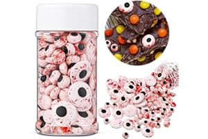 GAROMIA Edible Sugar Eyes Perles en Sucre 85g Halloween Cake Topper Anniversaire Eyes Oval pour Décoration de Gâteau D'anniversaire Pâtisserie Halloween