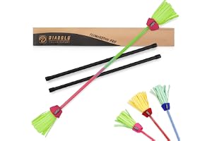 Diabolo Fritidssport Flowerstick Pro (grön-rosa) – blompinne av glasfiber inkl. 2 handstavar, UV-reaktiv, handmålad, festival