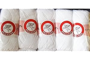 INNZA DISHCLOTH COTTON WHITE COLOUR 500GM 5 X 100GM BALLS YARN by Pegasus