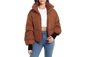 OROLAY Piumino Invernale da Donna Collo Alto Sagoma Oversize a Bolle Piumino Corto