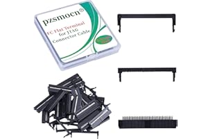 Pzsmocn 20 Ensembles IDC 2*17 Double Rangée Prise Rectangulaire Adaptateurs, Fil à Sertir Noires FC Lot de Trois Pièces 2,54mm 34 Broches FC-femelle Terminal Pour Câble Ruban Plat de connecteur JTAG.