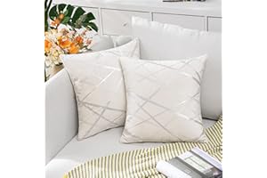 MIULEE Aksamitne poszewki na poduszki w kolorze srebrnym, dekoracyjna, kwadratowa poszewka na poduszkę na kanapę, do salonu, na sofę, łóżko, do sypialni, 40 x 40 cm, kremowe