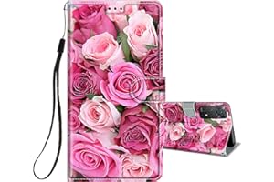 HopMore Funda para Xiaomi Redmi Note 11 4G / Note 11S Cuero con Tapa Silicona Dibujo Bonita Carcasa Billetera Estilo Libro Case para Mujeres Niñas Ranuras Tarjetas Cover - Rosa Rosa