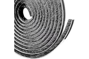 Lamondre 10 Meters Door Window Frame Brush Seal Weather Strip - Adhesive Draught Stopper Draft Excluder for Sliding Door Window and Wardrobe - High-Density Felt - 9mm(W) * 9mm(H) - Black