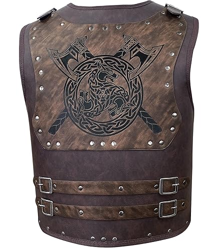 GORGECRAFT Cintura in Pelle PU Medievale con Armatura in Rilievo Sella Cintura Larga Vichinga Marrone Costume da Barbaro Norreno Corsetto da Cavaliere per Donna Rinascimentale Larp Guerriero Cosplay