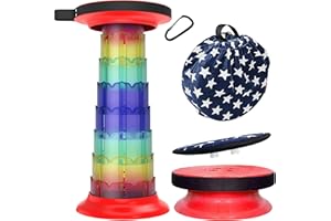 ‎ALEVMOOM ALEVMOOM Tragbarer klapphocker mit Kissen,Campinghocker faltbar,hocker,werkstatthocker,teleskophocker Faltbarer für Erwachsene, Tragfähigkeit 550lb mit Tasche Karabiner