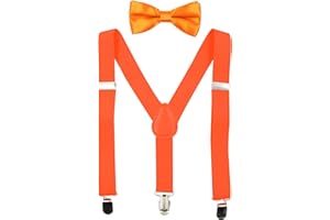 HANERDUN Bretelles pour Enfants Nœud Papillon Ensembles Bretelles Ajustables en Y avec Variété Couleurs pour les Bébé de 1 à 10 Ans