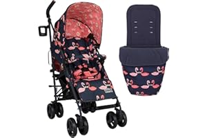 Cosatto Supa 3 Poussette avec chancelière légère de la naissance à 25 kg – Facile, compacte, pliable, grand panier de courses, chancelière avec poignée de transport, joli flamant rose
