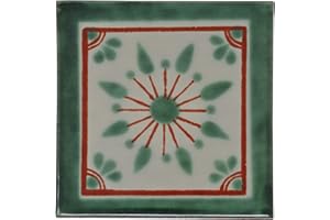 Tumia LAC Azulejos Mexicanos Artesanales de Talavera de 10.5cm