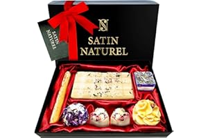 7x Bombe da Bagno per 14 Bagni - Realizzato a Mano in Austria con Burro di Karite e Oli Essenziali - Idee Regalo Donna Compleanno - Regalo Mamma - Handmade, Vegetarian e Cruelty Free - Satin Naturel