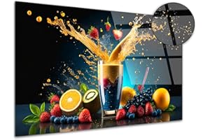 DECLINA, Tableau mural Cuisine Mixage Fruité, impression sur verre acrylique, décoration murale moderne pour cuisine, cadre design coloré pour salon ou espace repas contemporain