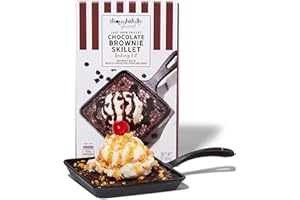 THOUGHTFULLY Modern Gourmet Foods, Cast Iron Skillet Brownie Baking Gift Set, Includes Mini Cast Iron Pan and Chocolate Brownie Mix