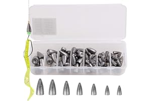 SHADDOCK FISHING Shaddock pesca® 83pcs Assorted tamaño pesca Sinker pesos gusano/Bell/Bass Casting peso Sinkers Kit para Carp Coarse Fishing- total en una práctica caja, diseño cuadrado (cumplido por AMAZON)