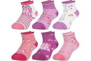 Queenshin 6 Paia di Calze Ragazzo Calzini Bambino Traspirante e Resistente 3-12 Anni