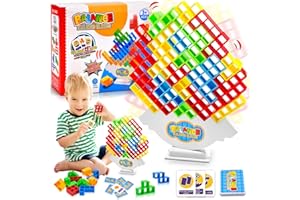 JADYON 48 PCS Gioco per bambini, Tetra tower, Gioco Stack Attack Giocattolo Impilabile, Montessori Giochi Tower Balance Game Educativi Puzzle Regalo per Adulti