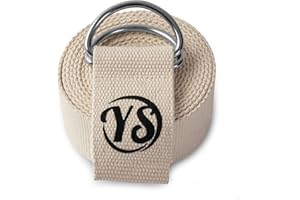 Yoga Studio D-Ring - Cinghia da cintura in cotone da 2,5 m, per esercizi di flessibilità, pilates, fisioterapia, yoga