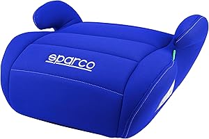 Sparco Rialzo per seggiolino auto blu i-Size per bambini e bambine. Approvato ECE R129/03 125-150 cm. Con rivestimento lavabile di 3 cm. Realizzato in ABS ad alta resistenza