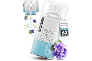 ROSELIVE COSMETIC Roselive HOMEX Raumduft Nachfüller kompatibel mit Airwick, Glade etc. raumspray - Lufterfrischer Nachfüllflasche für Duftspender in Wohnung, WC, Bad - Raumdüfte gegen Geruch (6er-Pack, COASTAL)