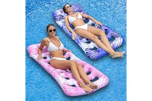 ROUSKY Inflatable Floating Objects On Water Toys, Maple Leaf Pattern Design with Heart-Shaped Holes,Head Pillow for Adults to Rest, Sunbathing, Lounge Chairs, Floating Beds, Swimming Pools