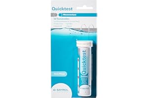 BAYROL Quicktest - 50 Pool Teststreifen - Wassertester für Pool- Messung pH Wert - freies Chlor - Alkalinitaet & Algizid im Schwimmbad - Chlor Teststreifen Pool - Pool Tester