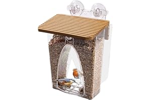 Roamwild Beautiful Arch Window Wild Bird Feeder With Huge 2L Capacity & Ultra Strong Dual Suction Technology For Outdoors With Drainage Holes & Window Protectors