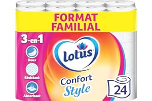 Papier toilette LOTUS Style x24 Rouleaux Format Familial
