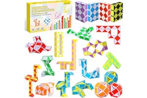 ECHOCUBE Cubos mágicos de serpiente, paquete de 24 bloques, cubos de velocidad de serpiente, relleno de bolsas de fiesta, juguete de rompecabezas de serpiente, regalos para fiestas para niños (color