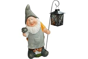 khevga Gartenzwerg klassisch mit Laterne 32 cm hoch