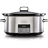 Crock-Pot Digital-Schongarer Slow Cooker | einstellbare Garzeit | 7,5 Liter (10+ Personen) | rostfreier Stahl [CSC063X]