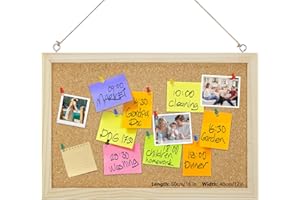 JIANTA Cork Board 30 x 40 cm, Cork Pin Board with Wooden Frame, Bulletin Notice Office Memo School with Push Pins Board