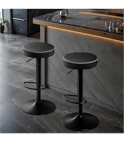 CLP Tabouret De Bar Dyn V2 en Tissu I Hauteur Réglable Et Siège Pivotant I Repose-Pieds Et Pied en Métal, Couleur:Marron, Couleur du Cadre:Noir