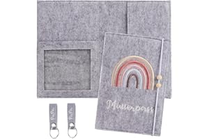 Biglumin Mom's Organizer con in feltro porta documenti gravidanza Custodia per libretto della mamma, libretto U, immagini a ultrasuoni e passaporto di vaccinazione realizzata a mano, per il passaporto