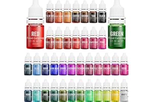 VIBRANDYE Food Colouring - 40 Vibrant Food Colours for Baking, Cake Decorating, Icing, Biscuits, Fondant and Macaron - Liquid Food Colouring for Soap Making and Crafts - 40 x 6 ml