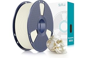 SUNLU Filamento PLA Matte 1.75mm, Filamento para Impresora 3D con Superficie Mate, Neatly Wound Filamento, Fácil de Usar, Bobina de 1kg de Filamento PLA para Impresoras FDM 3D, Mate Blanco hueso