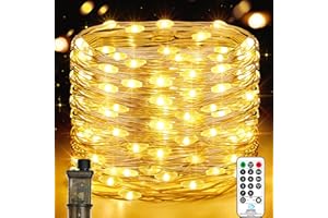 VACOULERY Fairy Lights Plug in, 23M 200 LED Copper Wire String Lights Mains Powered with Timer 8 Modes Waterproof for Indoor Outdoor Christmas Tree Bedroom Wedding Decoration (1 Pack, Warm White)