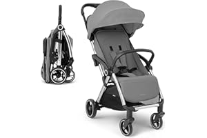 KIKKA BOO KikkaBoo EDEN Pushchair Buggy up to 22 kg - Lightweight (7.1 kg), Compact & Stylish, One-Hand Foldable, Includes Rain Cover, Grey