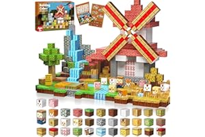 Goody King Magnetyczne Klocki 150 Sztuk | Edukacyjne Zabawki z Figurkami Zwierząt i Wiatrakiem | STEM Zestaw Montessori dla Dzieci 3-7 Lat | Sensoryczny Prezent Wielkanocny