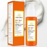 Maruderm%100 Mineral Filtre G&uuml;neş Kremi SPF 50+ PA++++ &ndash; &Ccedil;inko Oksit ile Hassas Ciltler i&ccedil;in Nazik G&uuml;neş Koruyucu, Hyaluronik