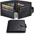 HOCRES® Wallets with Gift Box for Men, Minimalist, RFID Blocking, Leather Wallet with 14 Credit Card Holders, 2 Banknote Compartments, 2 ID Window