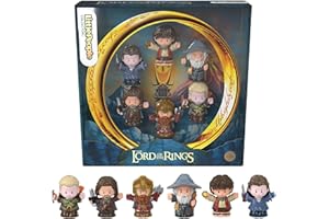 LITTLEPEOPLE COLLECTOR Little People El Señor de los Anillos Set de 6 figuras, incluye a los personajes de la película Frodo, Gandalf, Aragorn, Legolas y Gimli y Arwen, juguete para coleccionistas, +1 año (GTM01)