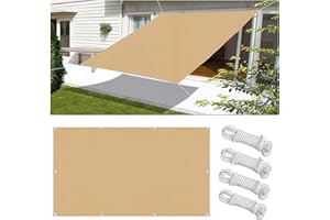 FLYSOUL Toldo Vela de Sombra Rectangular Impermeable 1.8x4M Toldos Exterior Terraza Protección Rayos UV Resistente al Desgarro para Terraza Balcon Patio Exteriores Jardín con Ojales y Cuerdas de Fijación