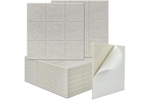 BXI Sound Absorber - 16 Pack Self-adhesive 30 X 30 X 0.9 cm Sudoku Acoustic Absorption Panels, Tackable Sound Absorbing Panels for Wall and Ceiling Acoustic Treatment