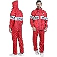 HACER Storm Rider Raincoat with Pants for Men Waterproof Full Length Hood & Pockets Rainwear for Gents and Boys Carry Bag Included- (Red, Size- XXL, 1 Pc)