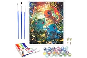 SHINESKY Malen Nach Zahlen Kinder Erwachsene Anfänger, Handgemalt Ölgemälde Kit für Mädchen Jungen ab 7 8 9 Jahre, DIY Anime Spielzeug als einen Kindergeburtstag Geschenk, Ohne Rahmen 40 x 50cm (Forest)