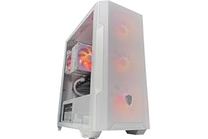Golook PC Gaming Tokyo 3.0 Bianco - Ryzen 5 5600X / 32GB RAM / 1TB NVME M.2 / RTX 5060 8GB / B550M / 2 Ventole Raffreddamento - Computer Fisso