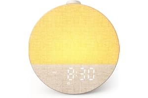 Dreamegg Sunrise 1 Pro - Sunrise Alarm Clock, White Noise Machine with 29 Sounds, Wake Up Light Alarm Clock with 6 Tones, 10 Night Light Colours, Favourites Mode, for Adults’ Sleep Routine